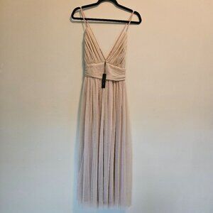 NWT Dress Day Elegant Gold Chiffon Dress Women Sz M Holiday Fairy Whimsical